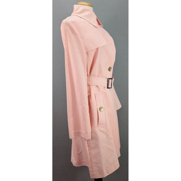 Vintage Seven City Women's L Belted Rain Trench‎ Coat Old Money Pastel Pink NWT - Picture 8 of 16